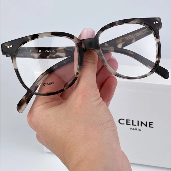 Celine CL5010IN 055 Eyeglasses White Vintage Havana Square Women NWT - Picture 2 of 8